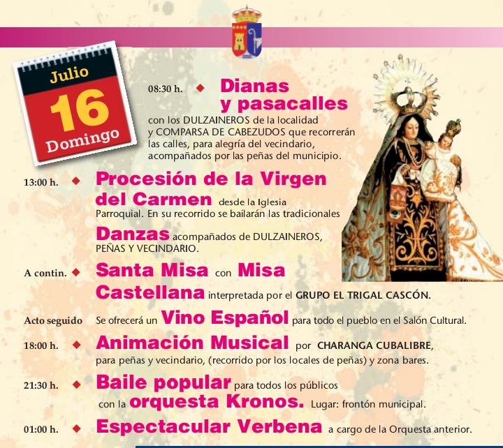 Fiestas en Honor a la Virgen del Carmen 2023