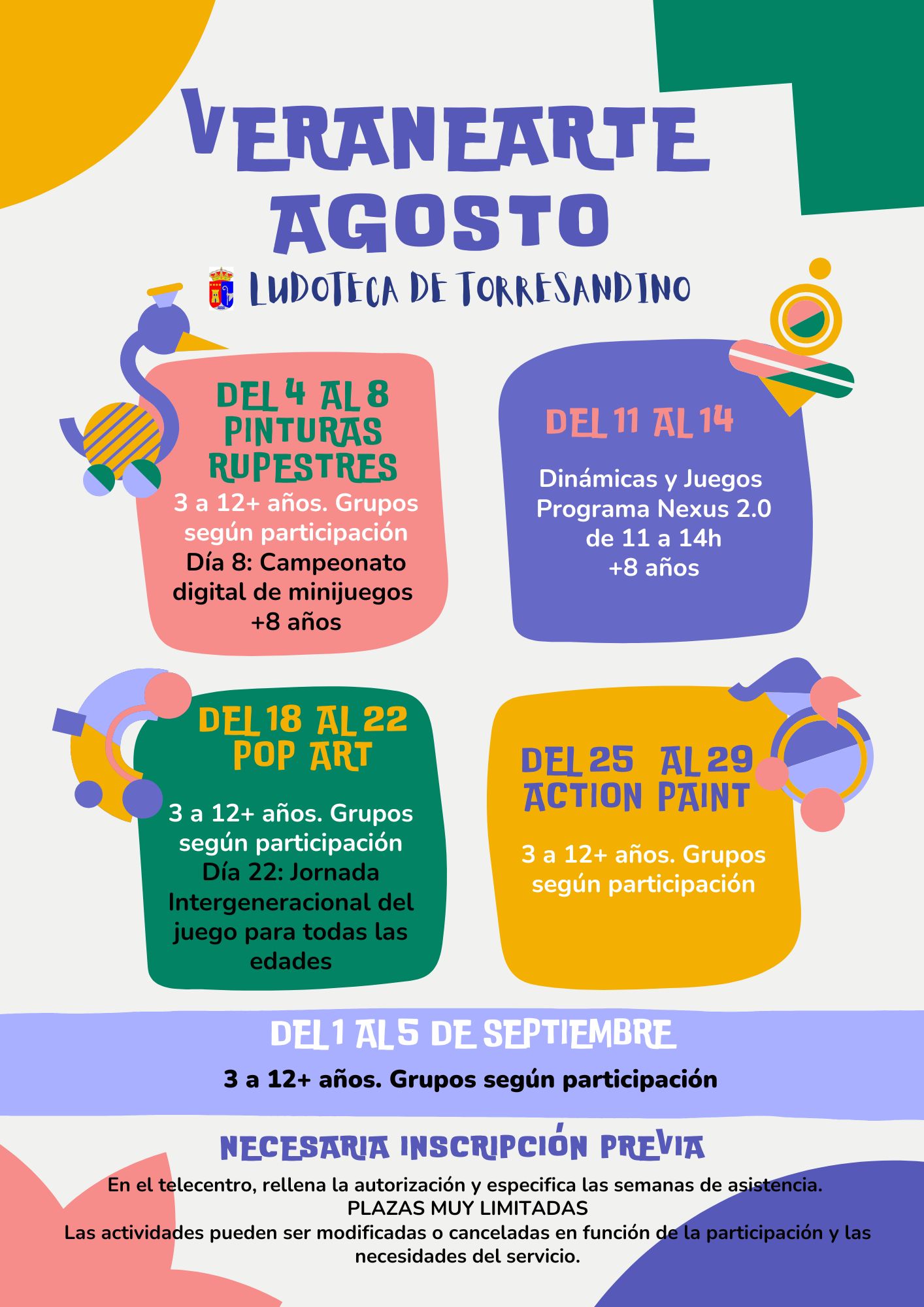 cartel talleres veranearte agosto