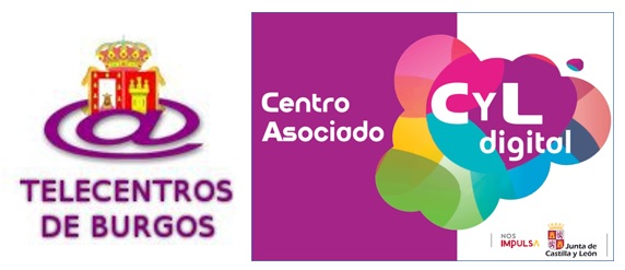 logotipo Telecentros Burgos y centro asociado CyLdigital